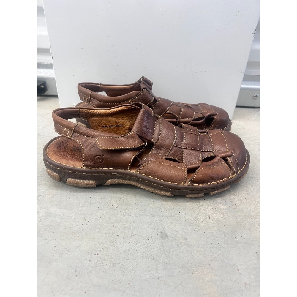 Born Cabot III H08923 Sandals Mens 11 Brown Leather Closed Toe Casual Fisherman